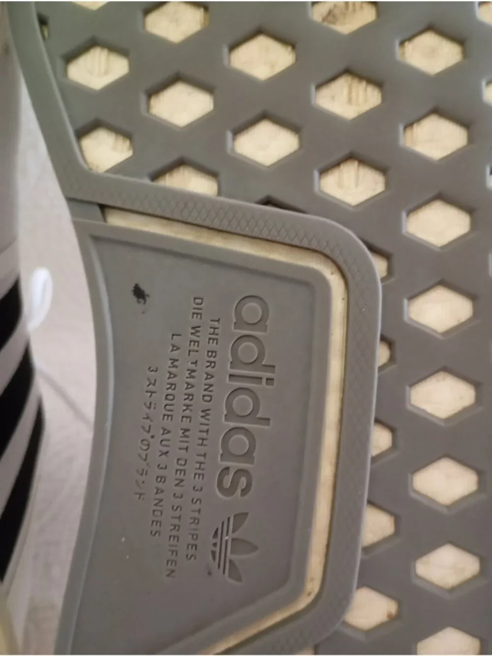 Adidas NMD_R1 White & Black Mens Sneakers Size 11 Mesh Upper Boost Midsole